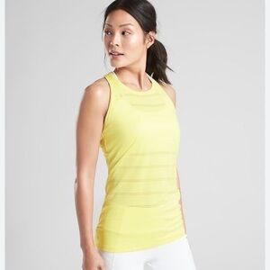 Athleta Yellow Fitted Ribbed Tank Top